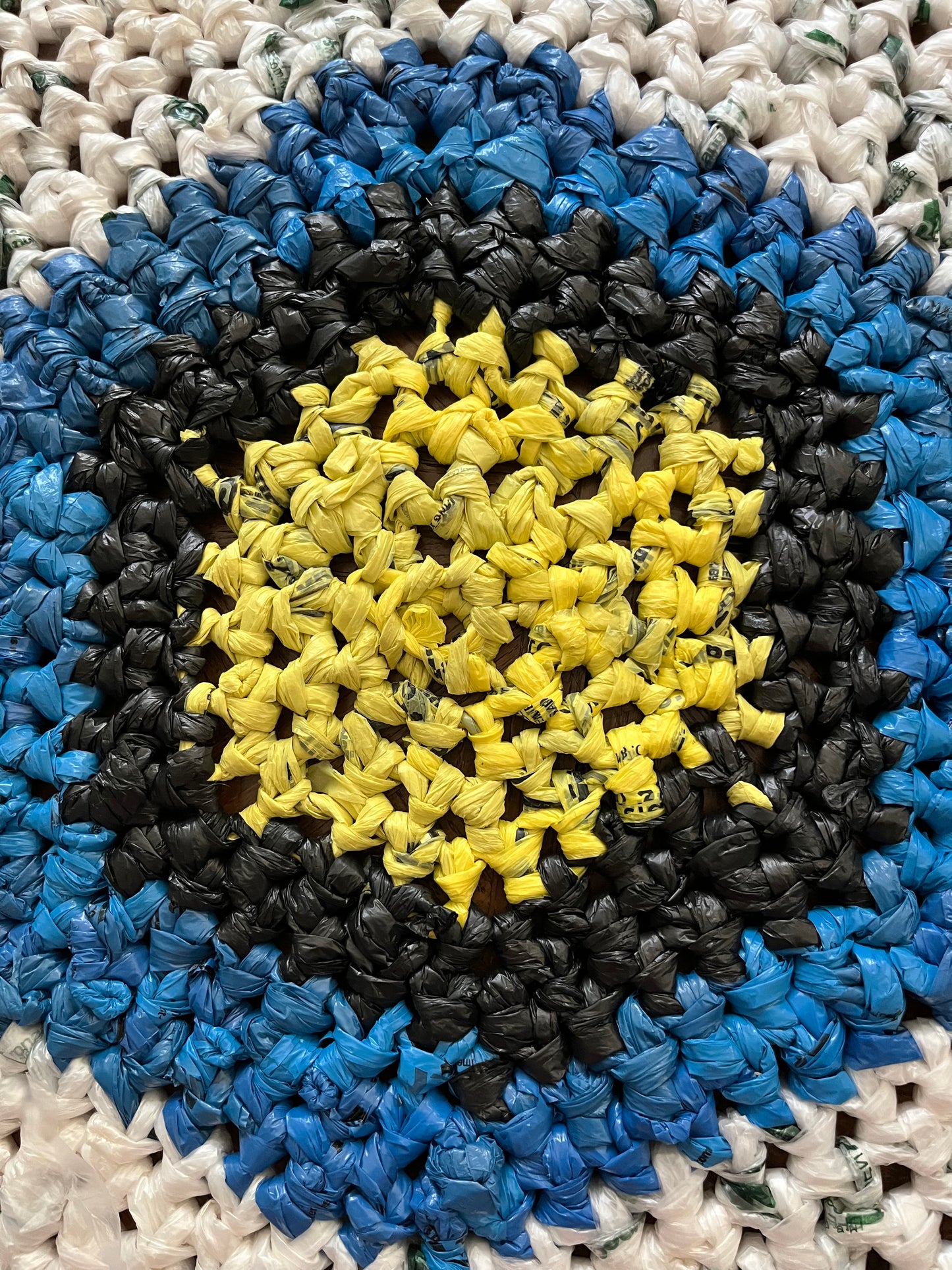 Yellow Eye Crochet Rug