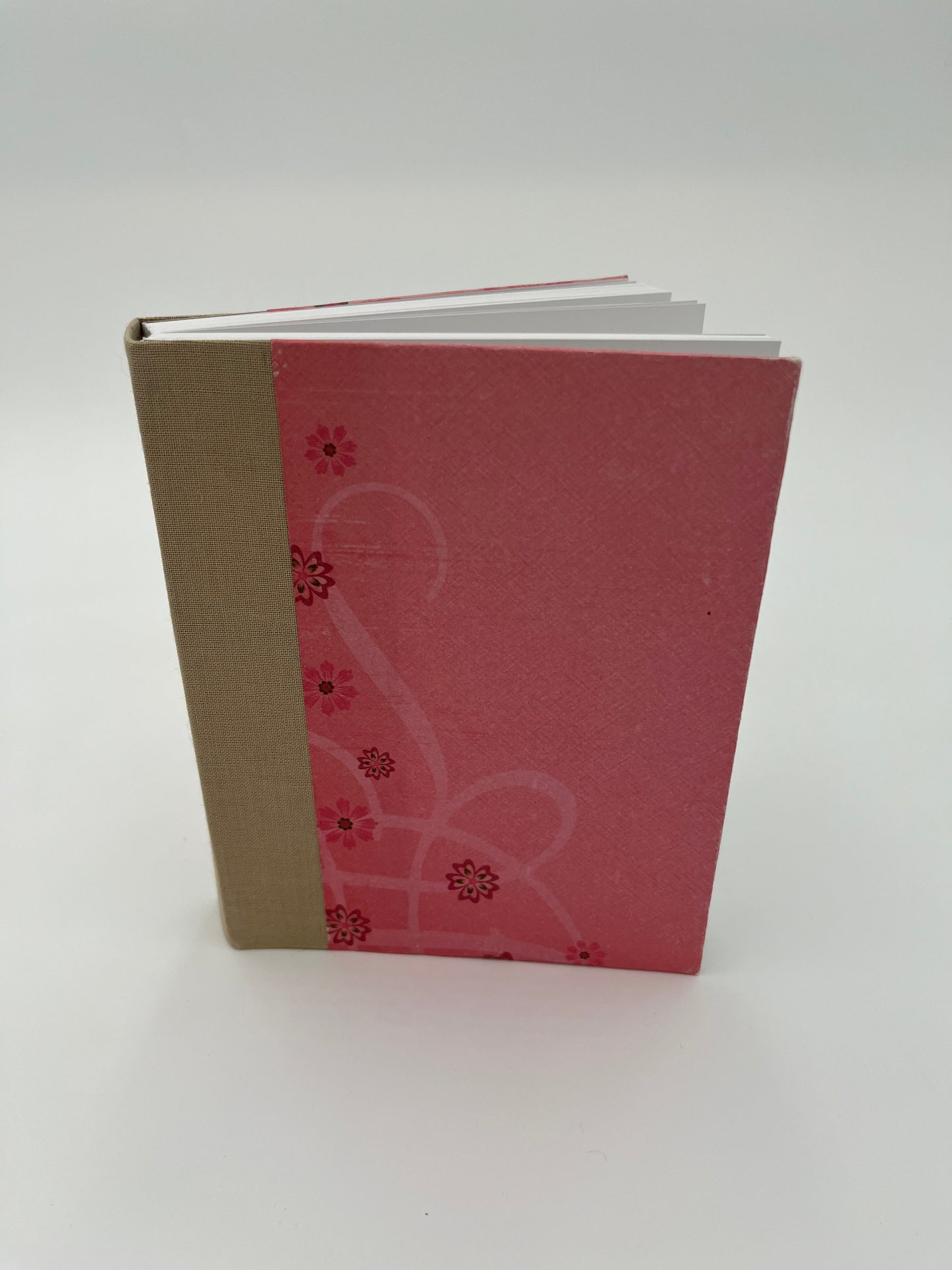 One of a kind rose-pink with floral motif Journal