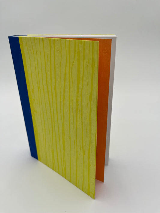 One of a kind bright yellow with subtle linear abstract design Journal