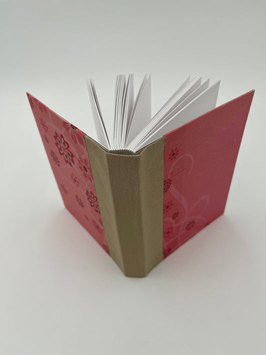 One of a kind rose-pink with floral motif  Journal
